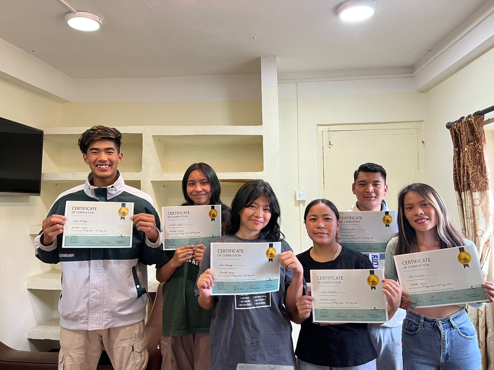training certificate of hospitality management